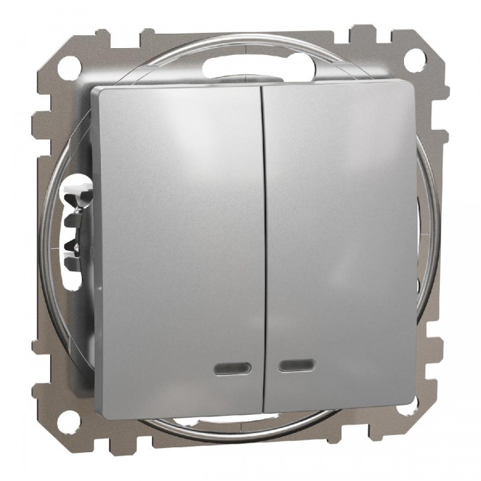 Διακόπτης K/R Αλουμίνιο Με Λυχνία SDD113105L Sedna SCHNEIDER ELECTRIC