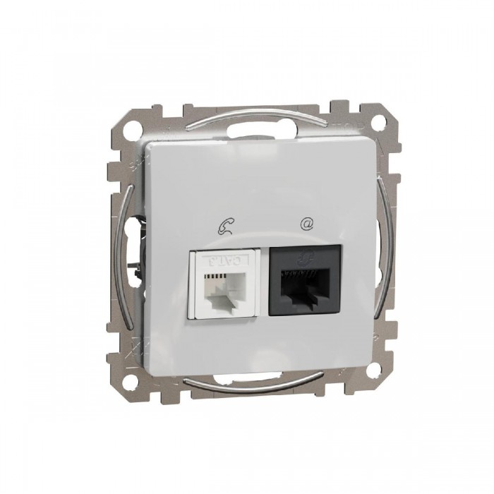Πρίζα RJ11 Και RJ45 Cat6 Αλουμίνιο SDD113468 Sedna SCHNEIDER ELECTRIC