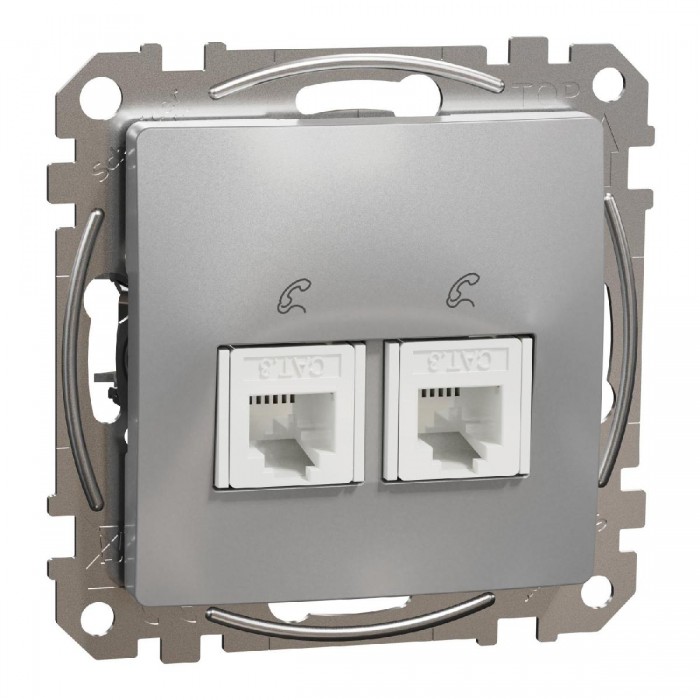 Πρίζα RJ11 Διπλή Αλουμίνιο SDD113492 Sedna SCHNEIDER ELECTRIC