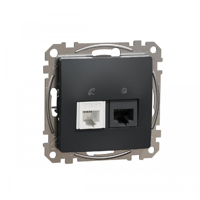 Πρίζα RJ11 Και RJ45 Cat5e Ανθρακί SDD114458 Sedna SCHNEIDER ELECTRIC