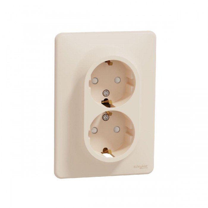 Πρίζα Σούκο Ασφαλείας Διπλή Μπεζ SDD312221 Sedna SCHNEIDER ELECTRIC