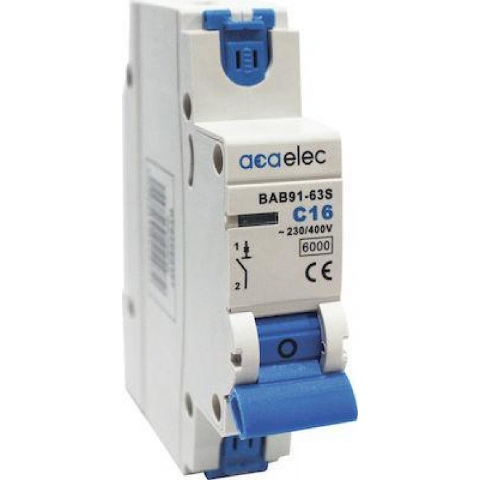 Αυτόματη Ασφάλεια 1P C 16A 4.5kA DY02060074 ACAELEC