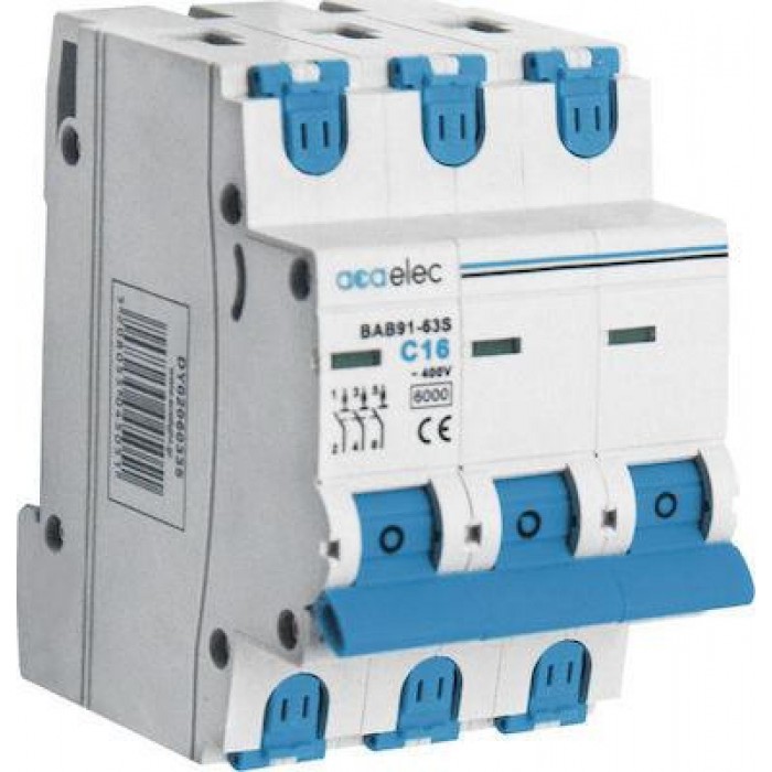 Αυτόματη Ασφάλεια 3P C 16A 6kA DY02060335 ACAELEC