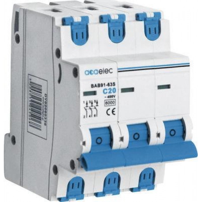 Αυτόματη Ασφάλεια 3P C 20A 6kA DY02060336 ACAELEC