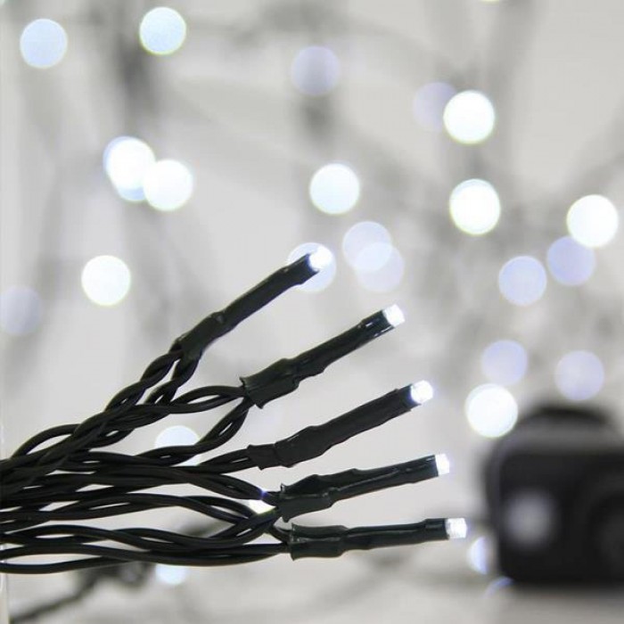 Σειρά Με 700 Λαμπάκια LED Λευκά Πράσινο Καλώδιο Και Πρόγραμμα