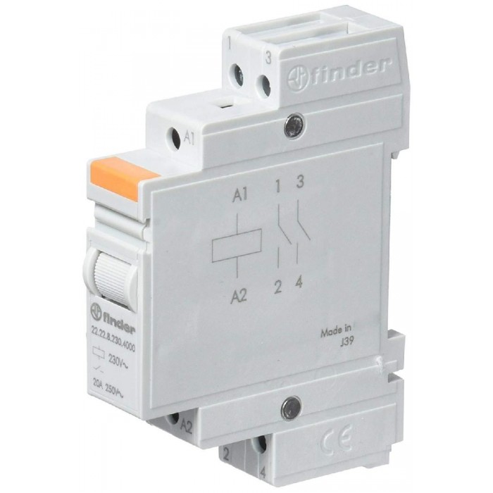 Ρελέ Ισχύος Ράγας 2P 20A 1NO+1NC 230V 22.23 FINDER Ρελέ Ισχύος Ράγας 2P 20A 1NO+1NC 230V 22.23 FINDER