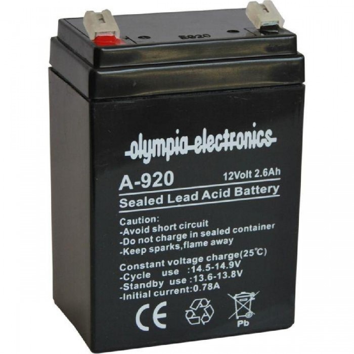 Μπαταρία Μολύβδου Κλειστού Τύπου 12V 2.6Ah Α-920 OLYMPIA ELECTRONICS