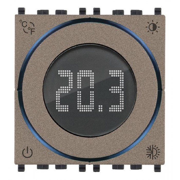Θερμοστάτης Ψηφιακός 2 Στοιχείων Metal Arke 02970.M VIMAR