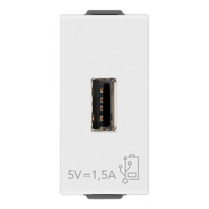 Πρίζα Φόρτισης USB TypeA 1 Στοιχείου Λευκό Neve 09292 VIMAR