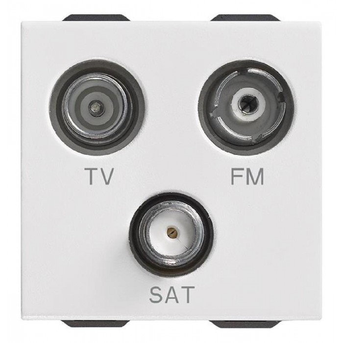 Πρίζα TV-RD-SAT Αστέρας 2 Στοιχείων Λευκό Neve 09303 VIMAR