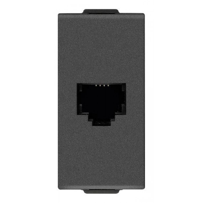 Πρίζα Τηλεφώνου RJ11 1 Στοιχείου Carbon Ματ Neve 09320.CM VIMAR