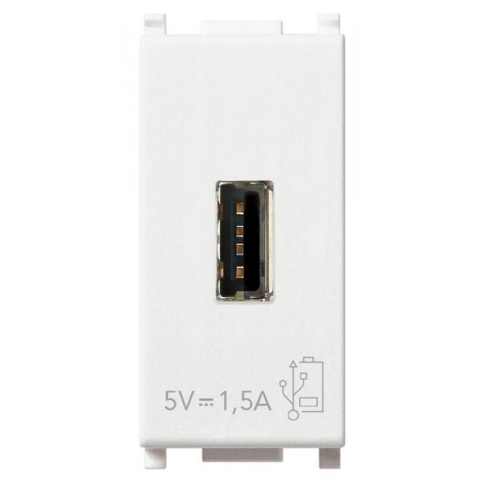 Πρίζα Φόρτισης USB TypeA 1 Στοιχείου Λευκό Plana 14292 VIMAR