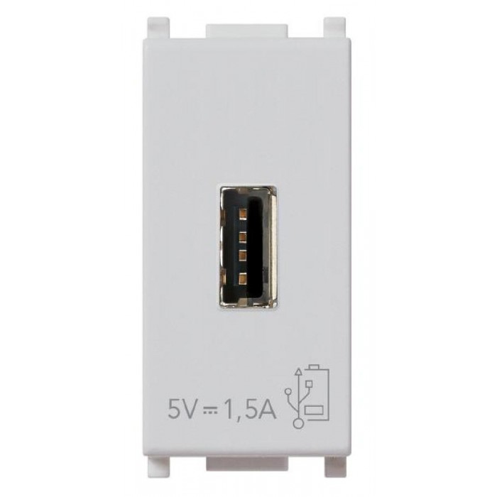 Πρίζα Φόρτισης USB TypeA 1 Στοιχείου Ασημί Plana 14292.SL VIMAR