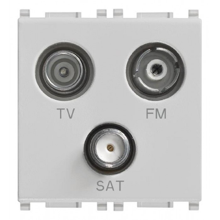 Πρίζα TV-RD-SAT Αστέρας 2 Στοιχείων Ασημί Plana 14303.SL VIMAR