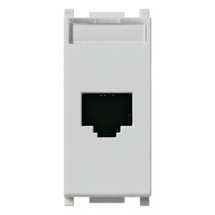 Πρίζα Δικτύου RJ45 Cat.6 FTP 1 Στοιχείου Ασημί Plana 14339.14.SL VIMAR
