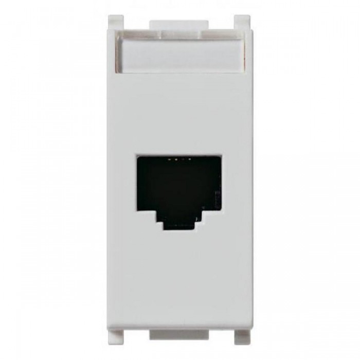 Πρίζα Δικτύου RJ45 Cat.6A FTP 1 Στοιχείου Ασημί Plana 14339.16.SL VIMAR