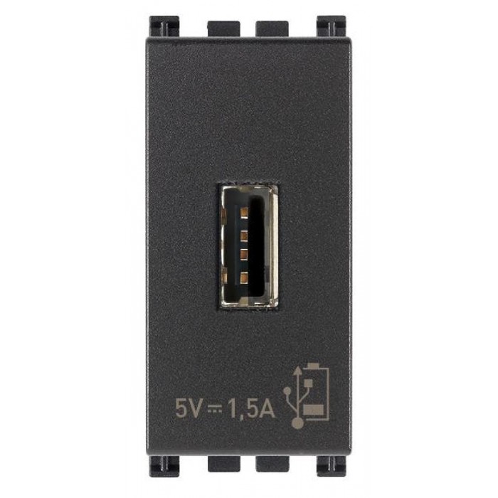 Πρίζα Φόρτισης USB TypeA 1 Στοιχείου Γκρί Arke 19292 VIMAR
