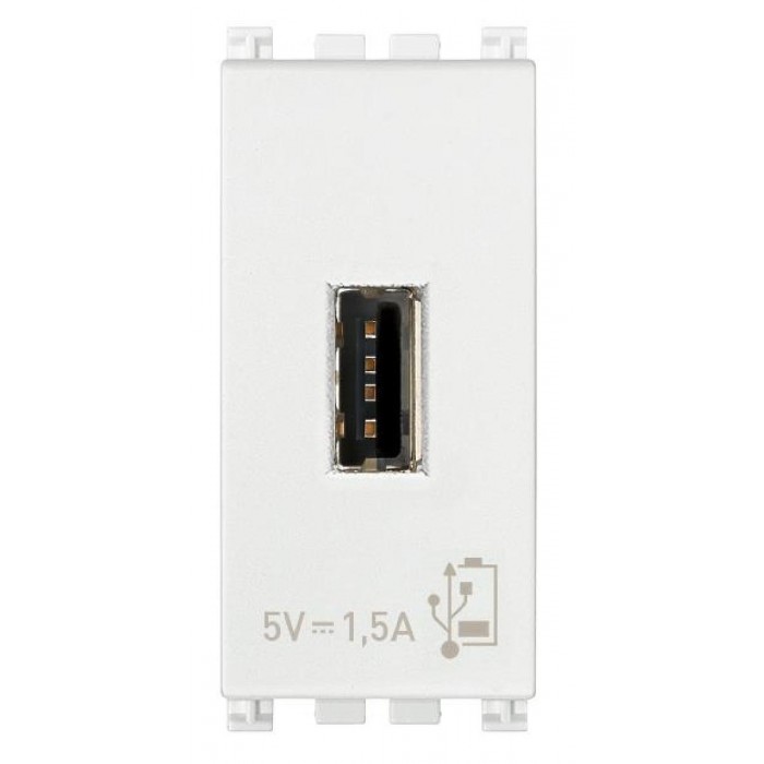 Πρίζα Φόρτισης USB TypeA 1 Στοιχείου Λευκό Arke 19292.B VIMAR