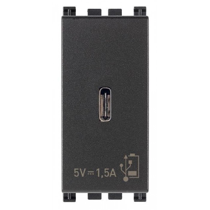 Πρίζα Φόρτισης USB TypeC 1 Στοιχείου Γκρί Arke 19292.C VIMAR
