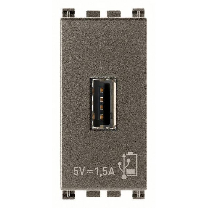 Πρίζα Φόρτισης USB TypeA 1 Στοιχείου Metal Arke 19292.M VIMAR