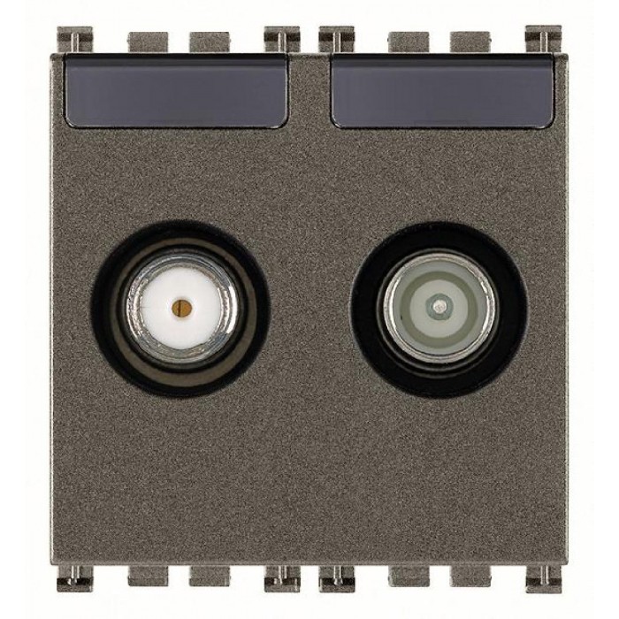 Πρίζα TV/RD-SAT Τερματική 2 Στοιχείων Metal Arke 19302.01.M VIMAR