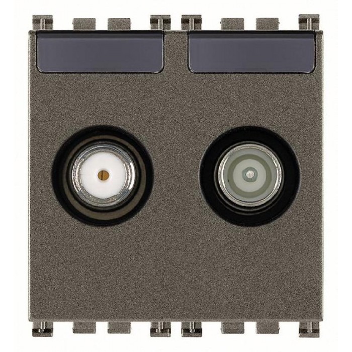Πρίζα TV/RD-SAT Διέλευσης 2 Στοιχείων Metal Arke 19302.10.M VIMAR