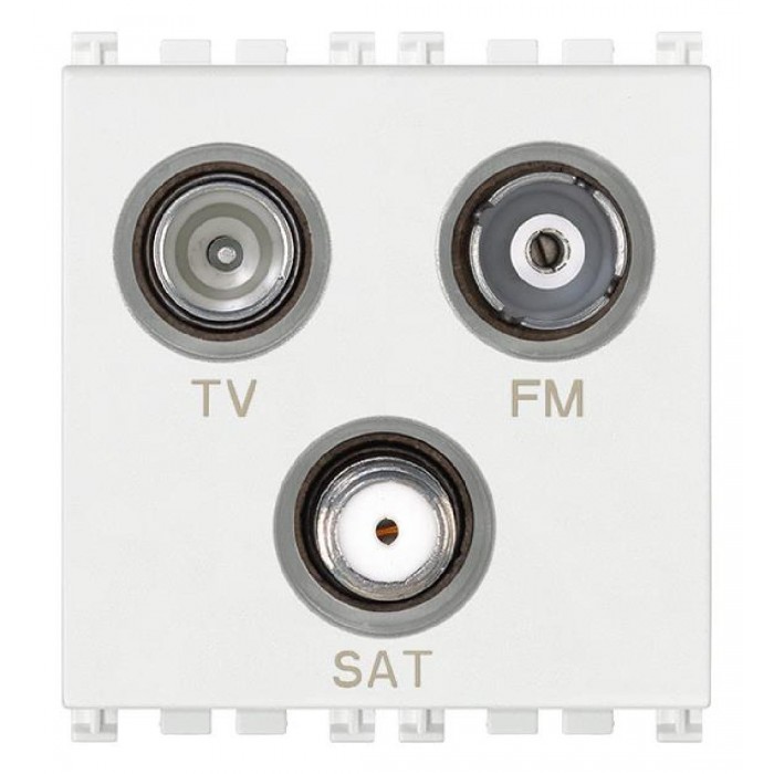 Πρίζα TV-RD-SAT Αστέρας 2 Στοιχείων Λευκό Arke 19303.B VIMAR