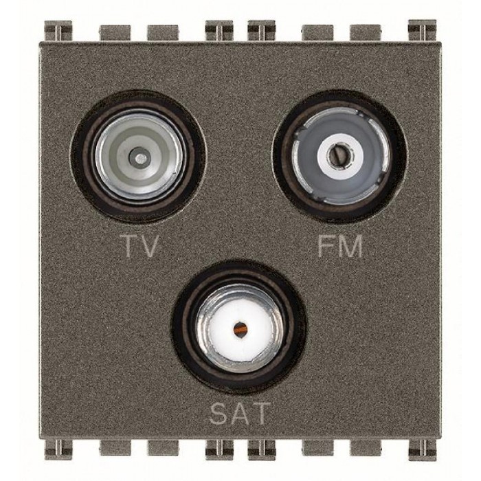 Πρίζα TV-RD-SAT Αστέρας 2 Στοιχείων Metal Arke 19303.M VIMAR