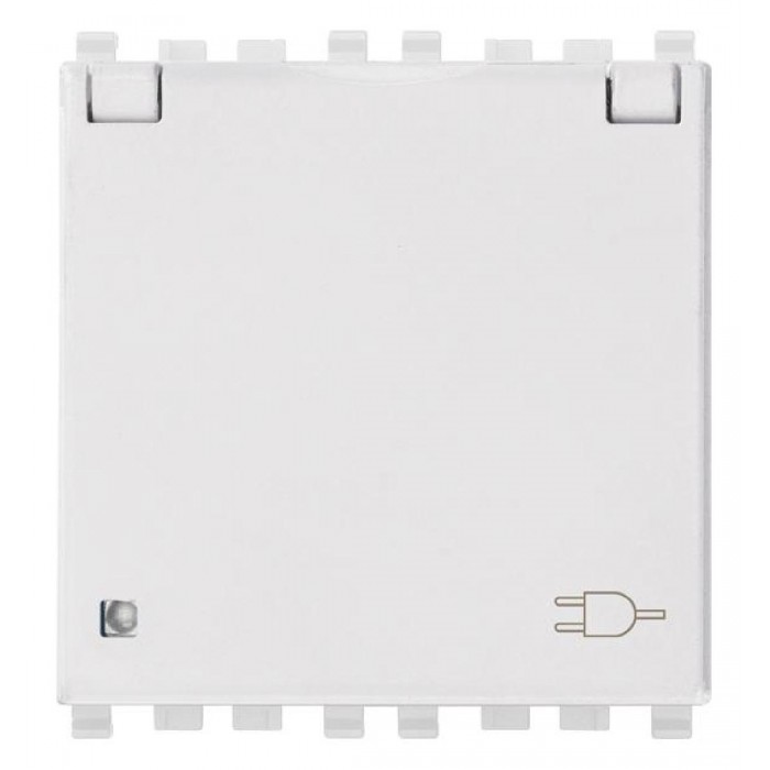 Πρίζα Σούκο Ασφαλείας Με Καπάκι Λευκό Eikon 20208.C.B VIMAR