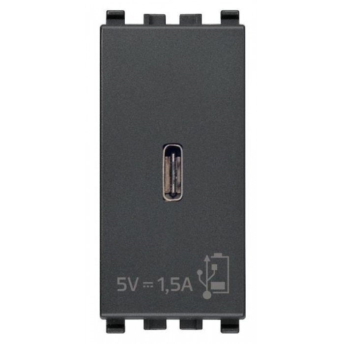 Πρίζα Φόρτισης USB TypeC 1 Στοιχείου Γκρί Eikon 20292.C VIMAR