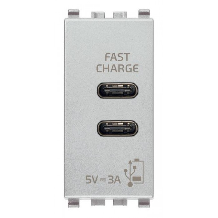Πρίζα Φόρτισης USB Διπλή TypeC+C 1 Στοιχείου Next Eikon 20292.CC.N VIMAR