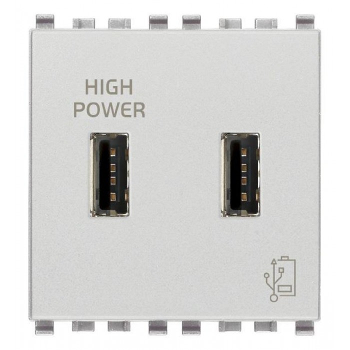 Πρίζα Φόρτισης USB Διπλή TypeA+A 2 Στοιχείων Next Eikon 20295.N VIMAR