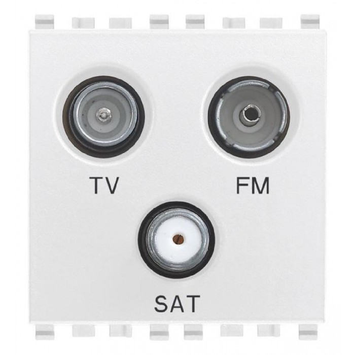 Πρίζα TV-RD-SAT Αστέρας 2 Στοιχείων Λευκό Eikon 20303.B VIMAR