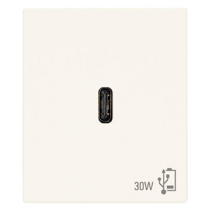 Πρίζα Φόρτισης USB TypeC PD 2 Στοιχείων Λευκό Linea 30298.B VIMAR