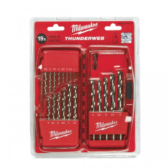 Σετ Τρυπάνια Μετάλλου 19 τεμαχίων 1-10mm HSS-G MILWAUKEE Σετ Τρυπάνια Μετάλλου 19 τεμαχίων 1-10mm HSS-G MILWAUKEE