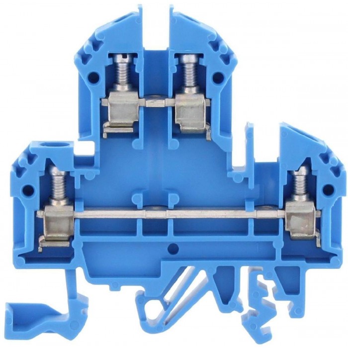 Κλέμμα Ράγας 4mm² Δυόροφη Μπλέ RKD 4 BU CONTACLIP