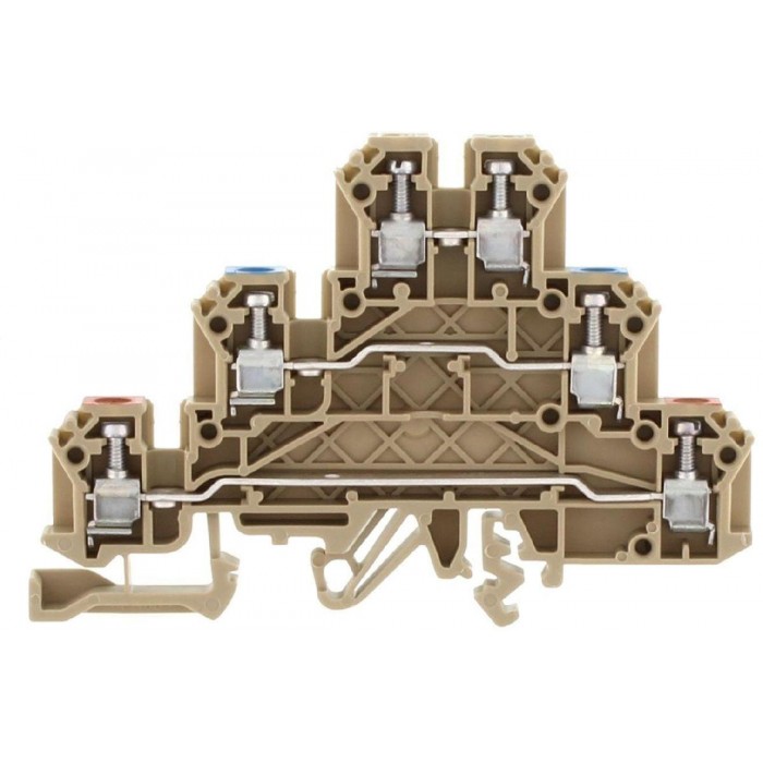 Κλέμμα Ράγας 2.5mm² Τριόροφη Μπεζ IKD 2,5/F/Q BG CONTACLIP