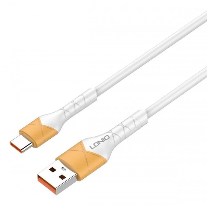 Καλώδιο Φόρτισης USB TypeA Σε TypeC 1m Λευκό LS801 LDNIO