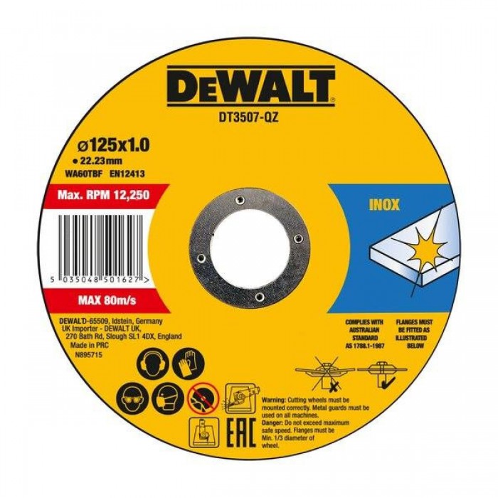 Δίσκος Κοπής 125x1mm DT3507-QZ DeWALT