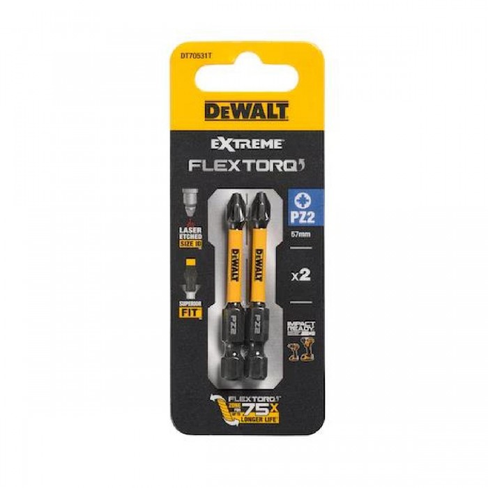 Μύτες Βιδώματος Pz2x57mm 2τμχ DT70531T-QZ DEWALT Μύτες Βιδώματος Pz2x57mm 2τμχ DT70531T-QZ DEWALT