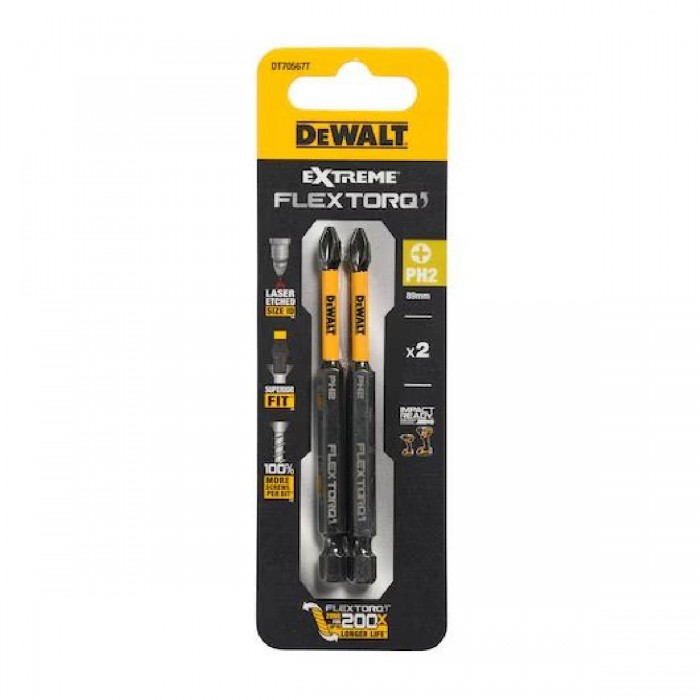 Μύτες Βιδώματος Ph2x85mm 2τμχ DT70567T-QZ DEWALT Μύτες Βιδώματος Ph2x85mm 2τμχ DT70567T-QZ DEWALT