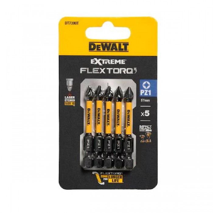 Μύτες Βιδώματος Pz1x57mm 5τμχ DT7390T-QZ DEWALT Μύτες Βιδώματος Pz1x57mm 5τμχ DT7390T-QZ DEWALT