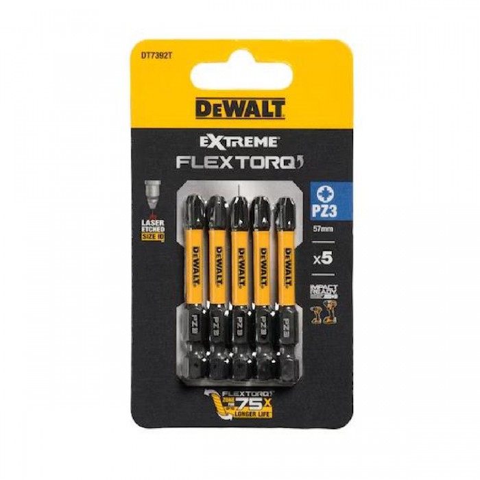 Μύτες Βιδώματος Pz3x57mm 5τμχ DT7392T-QZ DEWALT