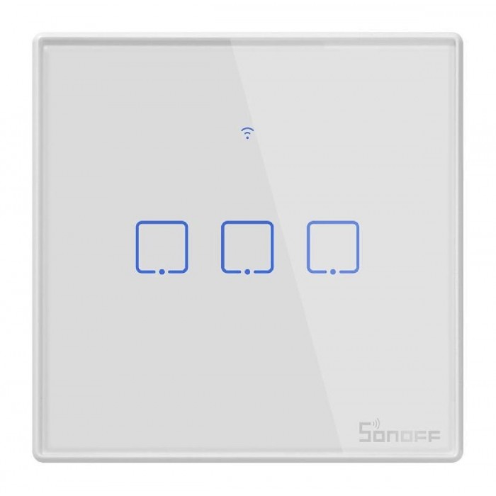 Διακόπτης WiFi Και RF 3 Εξόδων Λευκό TX-T2EU3C SONOFF