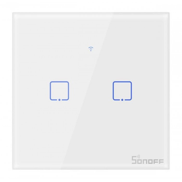 Διακόπτης WiFi Και RF 2 Εξόδων Λευκό TX-T2EU2C SONOFF Διακόπτης WiFi Και RF 2 Εξόδων Λευκό TX-T2EU2C SONOFF
