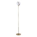 GloboStar® HUDSON 00500 Μοντέρνο Φωτιστικό Δαπέδου Μονόφωτο 1 x E27 Χρυσό Μεταλλικό Μπάλα Λευκό με Χρυσό D20 x H177cm