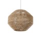 GloboStar® CAYMAN 00522 Boho Κρεμαστό Φωτιστικό Οροφής Μονόφωτο 1 x E27 AC220-240V IP20 - Φ40 x Υ30cm - Μπεζ Λεπτό Σχοινί Τριχιά Πλέγμα