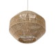 GloboStar® CAYMAN 00522 Boho Κρεμαστό Φωτιστικό Οροφής Μονόφωτο 1 x E27 AC220-240V IP20 - Φ40 x Υ30cm - Μπεζ Λεπτό Σχοινί Τριχιά Πλέγμα