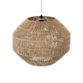 GloboStar® CAYMAN 00522 Boho Κρεμαστό Φωτιστικό Οροφής Μονόφωτο 1 x E27 AC220-240V IP20 - Φ40 x Υ30cm - Μπεζ Λεπτό Σχοινί Τριχιά Πλέγμα