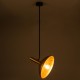 GloboStar® KATIE 00538 Μοντέρνο Φωτιστικό Οροφής Μονόφωτο Μαύρο - Χρυσό Μεταλλικό Καμπάνα Φ30 x Υ120cm